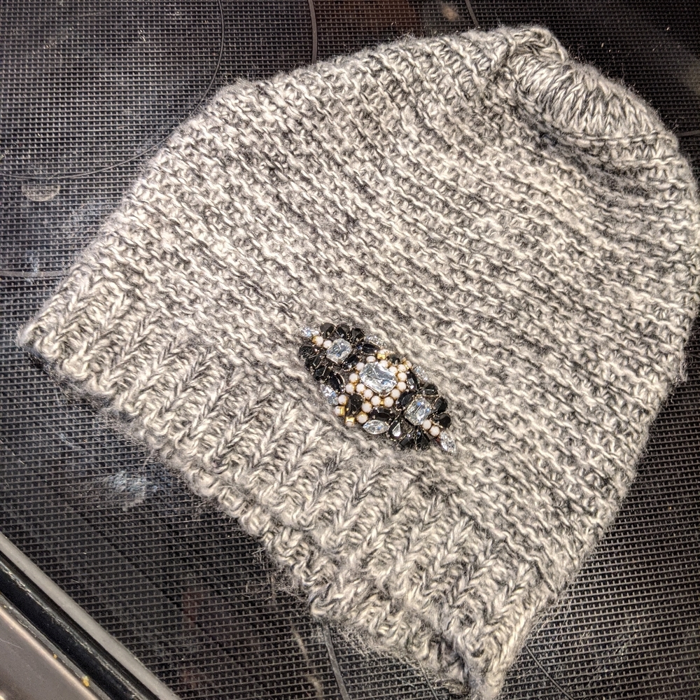 Candies brand knit hat with rhinestones